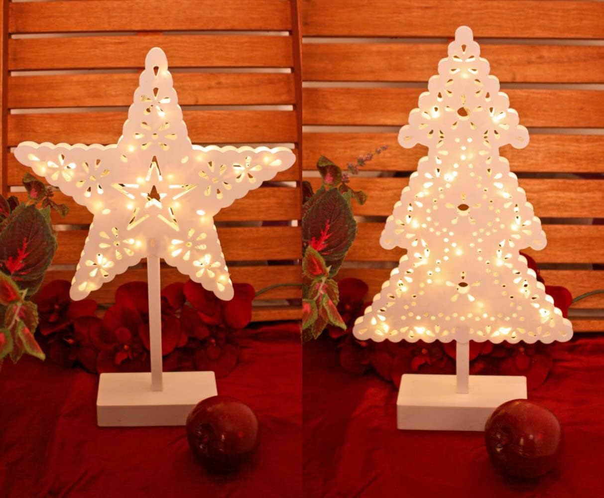 Novaliv Tannenbaum und Leuchtstern LED Fenster stehend kabellos