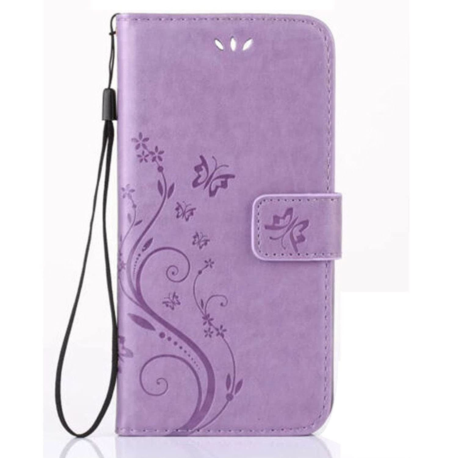 TUWZID for iPhone 14 Pro Case Wallet for Women,iPhone 14 Pro Case with Card Holder Leather Kickstand Magnetic Shockproof Cover for iPhone 14 Pro 6.1 Inch (Butterfly-Light Purple)
