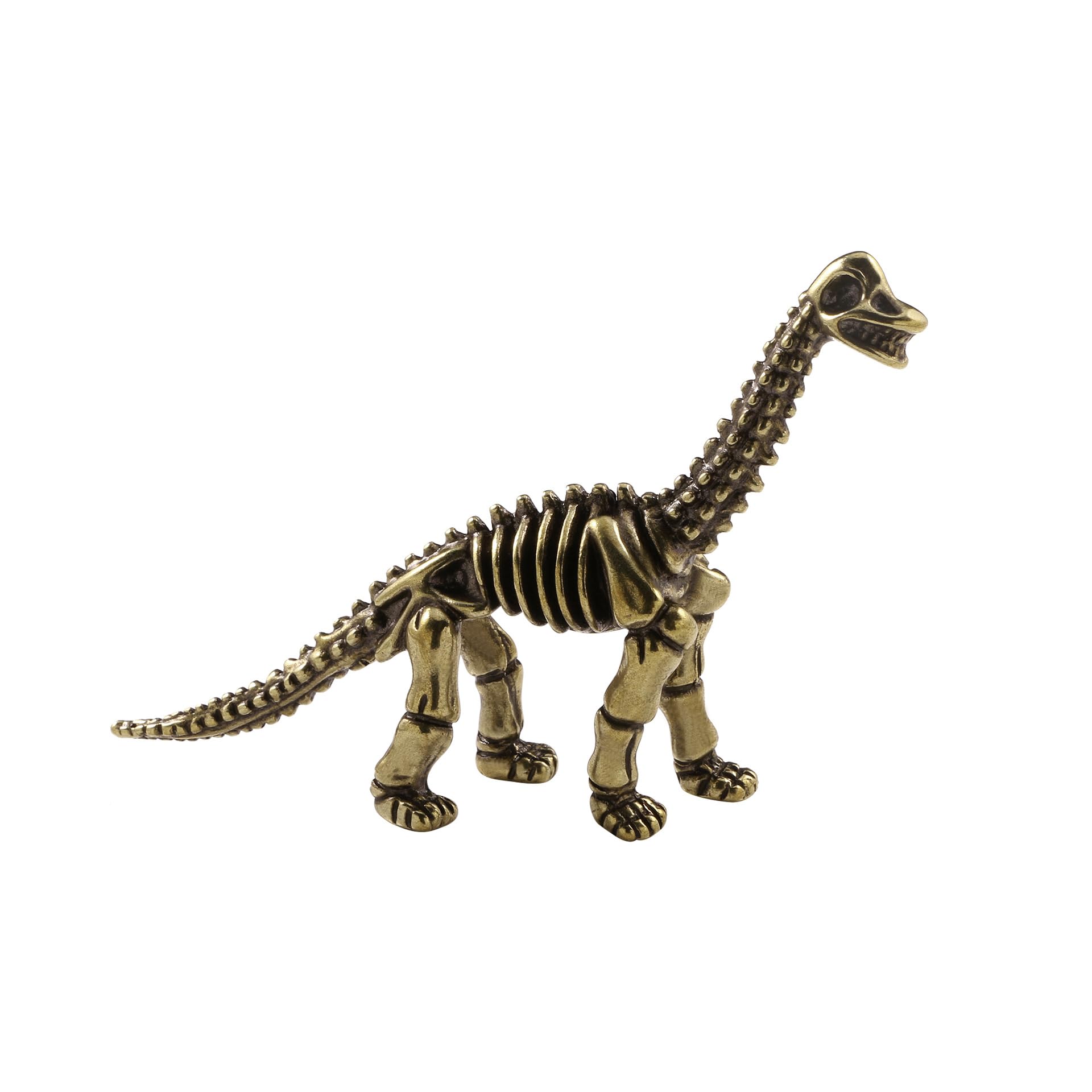 NGDFGR Brass Dinosaur Fossil Skeleton Model Miniature Figurines,Bronze Jurassic Brachysaurus Statue Sculpture Crafts Collection Office Home Study Desktop Ornament Bonsai Micro L