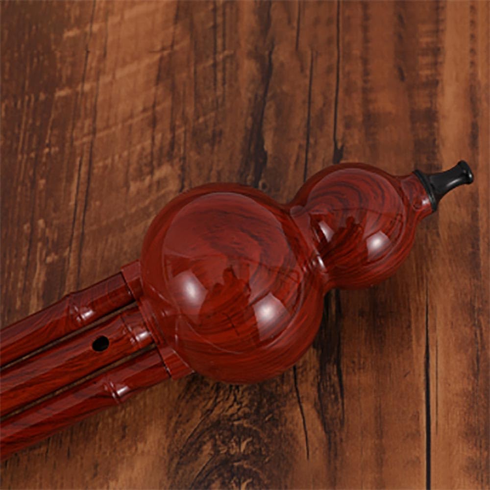 Redwood Hulusi Instrumento musical tradicional chino Principiante Caja Set B clave plana Hulusi Curcubit Chino Calabaza Flauta
