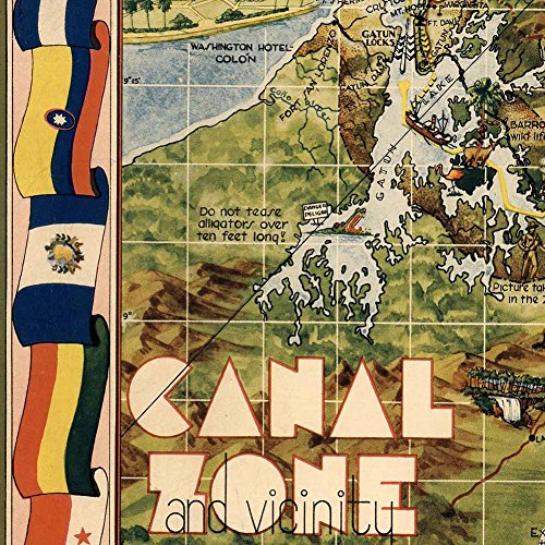 Pictorial Map Of The Republic Of Panama With The Canal Zone Circa 1941 - Measures 24 Inches X 36 Inches (610 Mm X 915 Mm) #TOP5