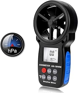 ANNMETER AN-100WM Handheld Wind Speed Chill Temperature Meter Tester, Digital Anemometer for Air Flow, Velocity, Pressure, Humidity Gauge
