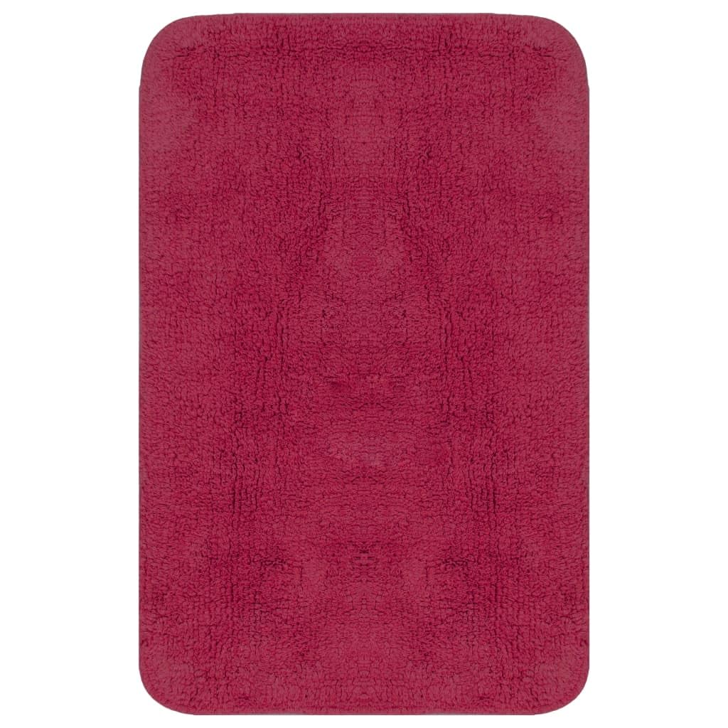 Furniture Select - Juego de alfombrillas de baño (3 piezas, tela fucsia)