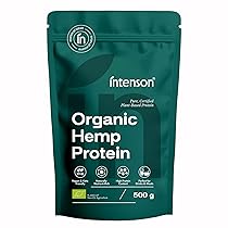 Intenson Proteine di Canapa Bio, 500 g, Biologico Certificato UE, Alto Contenuto Proteico, Supporta il Mantenimento e la Rigenerazione Muscolare, Vegano, Senza Glutine, Senza Additivi, Senza Lattosio
