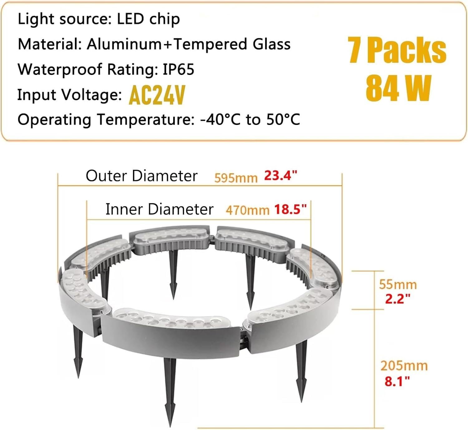 Luces for árboles de bajo voltaje, adecuadas for iluminación jardines y paisajes(6 Packs)