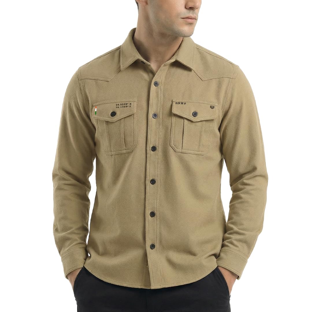Deployed Army Cargo Shirt for Men | Double Pocket | 100% Cotton | Full Sleeve | Regular Fit - Review, Price and Buying Guide