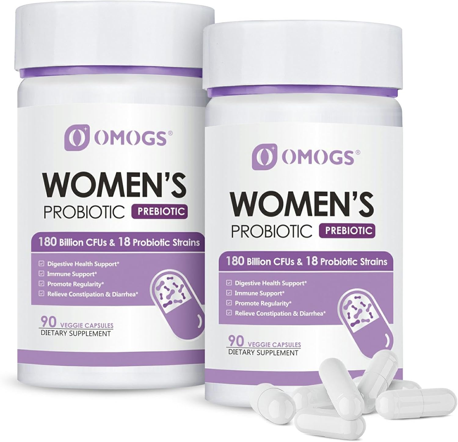 OMOGS 2PCS Women’s Probiotic 180 Billion...