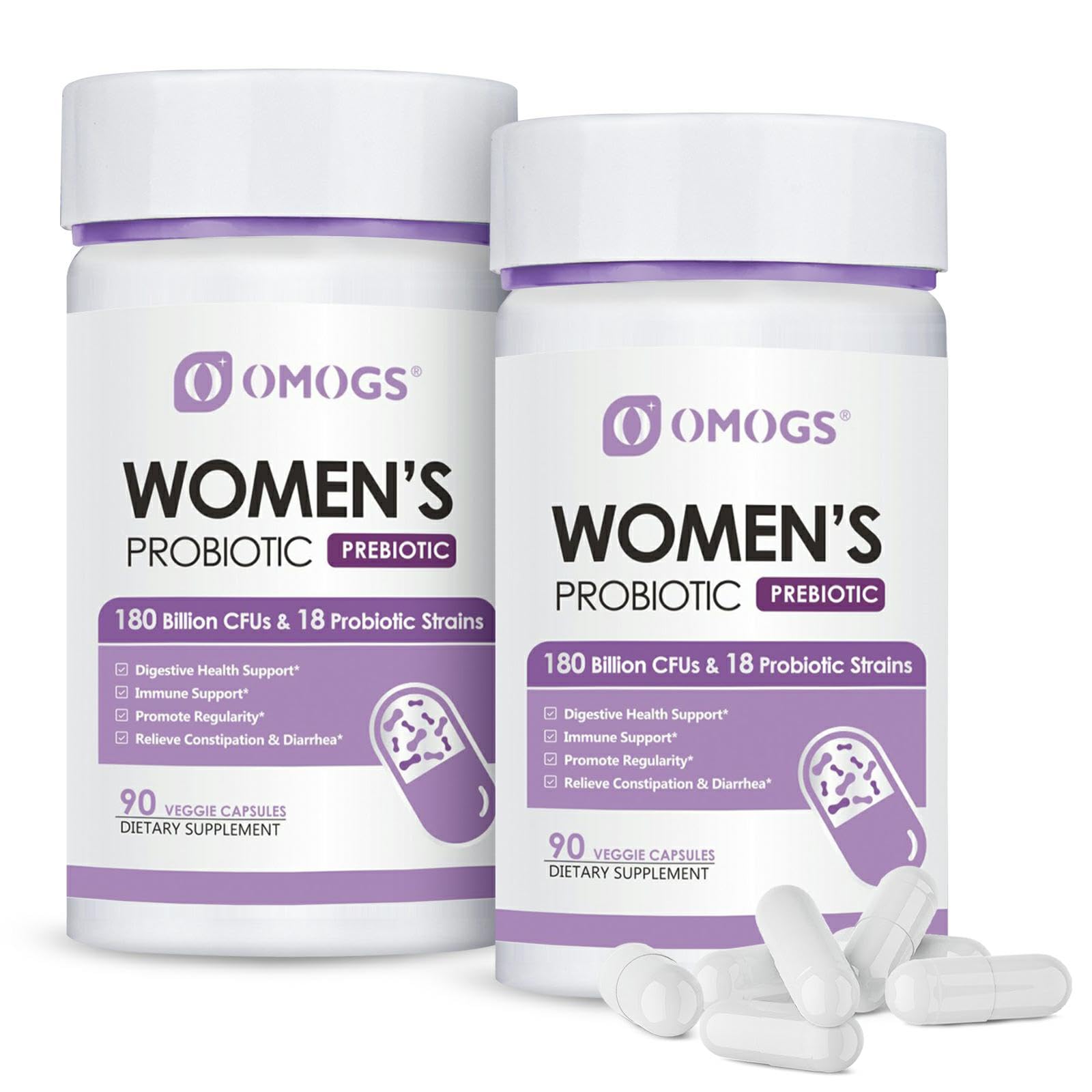 Amazon.com: OMOGS 2PCS Women's Probiotic 180 Billion CFUs 18