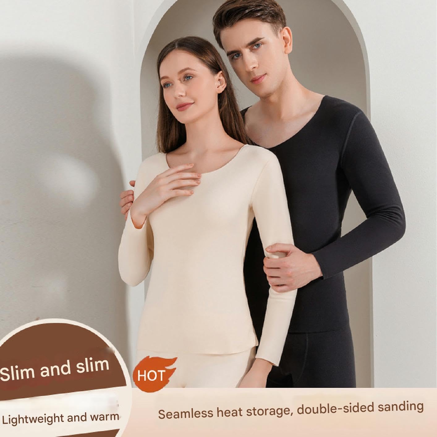 Ropa Termica Mujer Conjunto De Ropa Interior Térmica De Hombres Y Mujeres Sin Costuras Sin Costuras De Doble Cara Otoño E Invierno Más Terciopelo-rojo-3xl