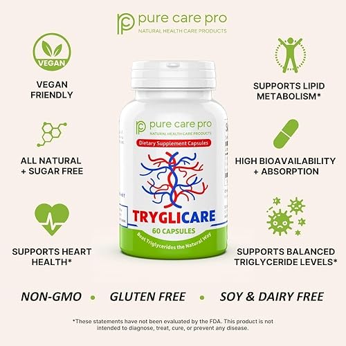 Miniatura 3 de Tryglicare - Suplementos para bajar triglicéridos totalmente naturales para mantener niveles saludables de triglicéridos como un suplemento diario,