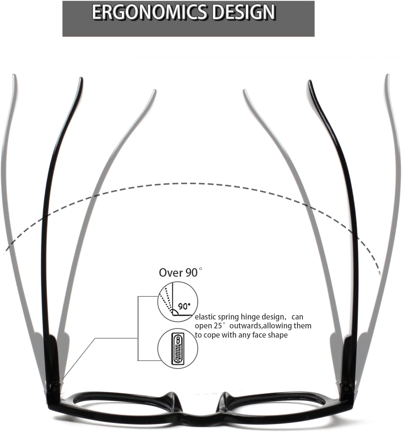 Kerecsen Reading Glasses 6 Pack Great Value Quality Readers Spring Hinge Color Glasses (6 colors mixed-2, 1.25, diopters) - Image 5