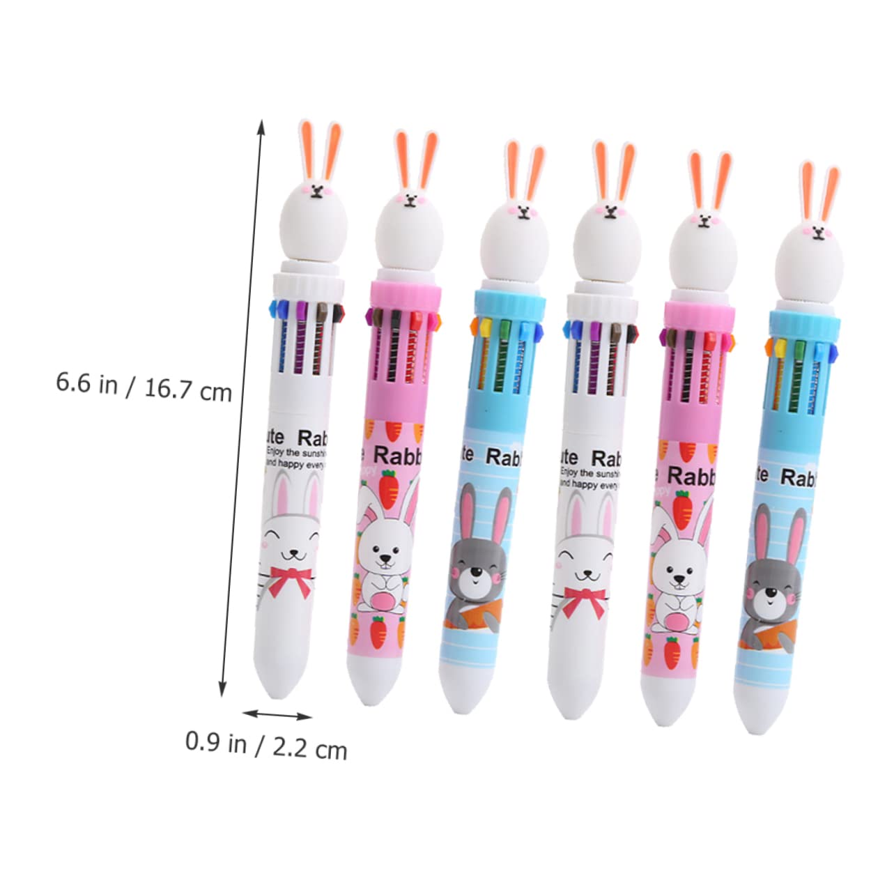 Tofficu 5 Ensembles Mini Stylos À Bille En Forme De Lapin Stylos En Vrac Surligneurs Multicolores Effaçables À Bille Rouges Mignons 6 pièces * 5