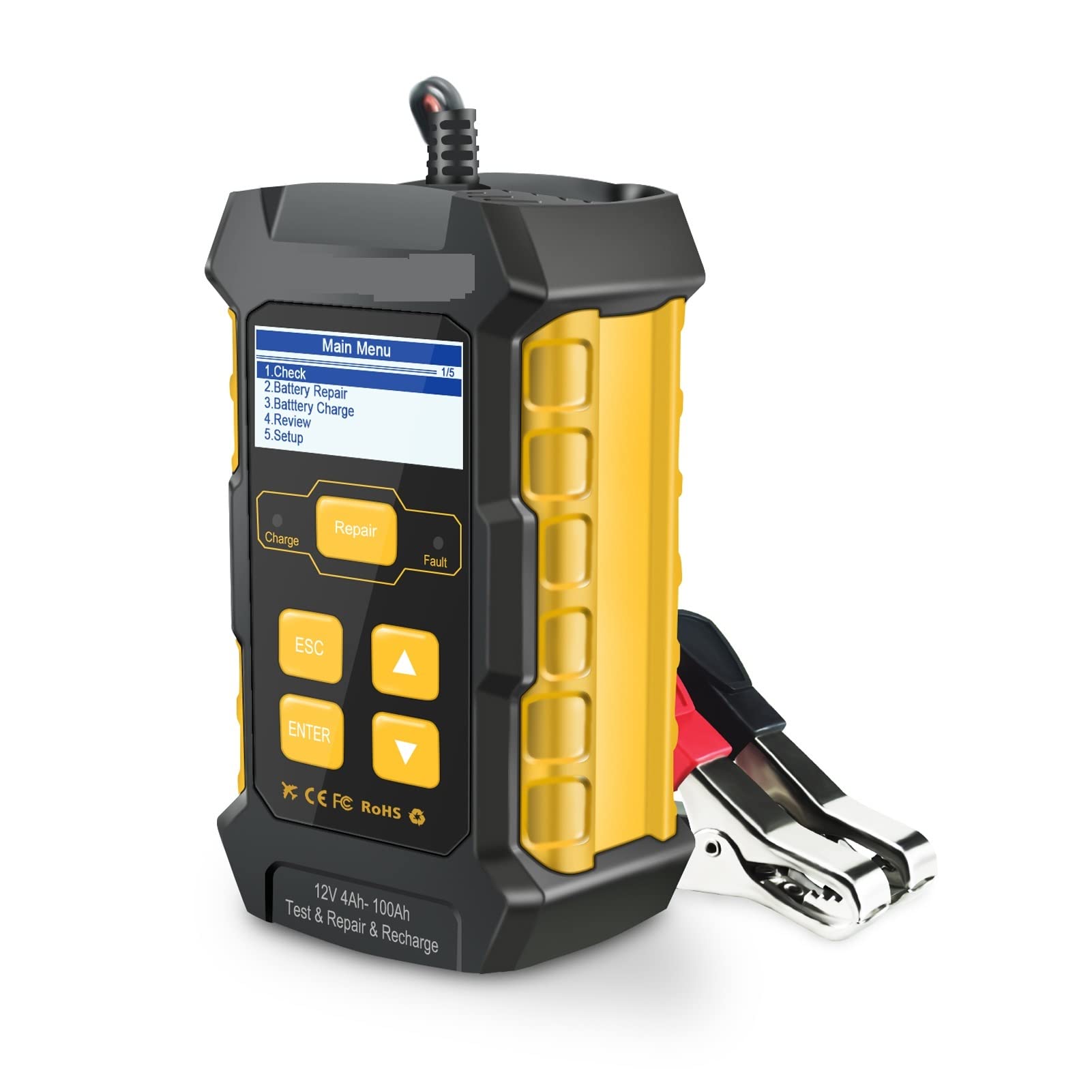 Tester baterii, KW510. Pełna automatyczna 1. 2V 5a. Tester samochodowy Tester akumulatorów Ładowarki Przyskulacyjne Naprawa do automatycznego układu Cranking/System Ładowania