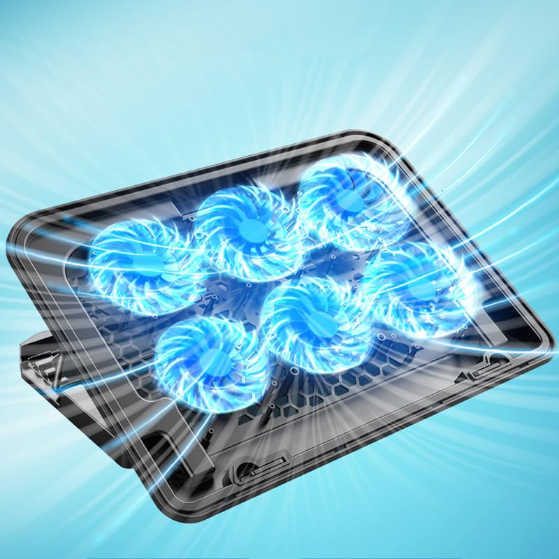 Tosuny Tappetino di Raffreddamento con Ventola per Laptop Tappetino di Raffreddamento Rapido Portatile per Studenti/professionisti Rete da 18 Pollici (Il display LCD intelligente visualizza Muto)