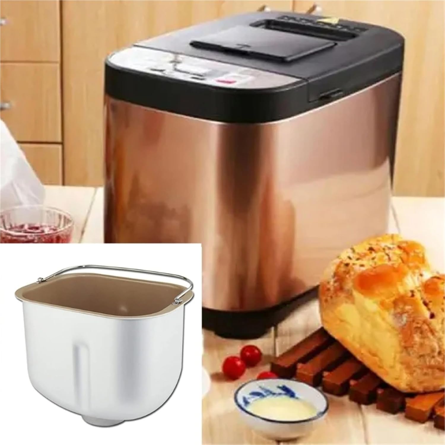Compatible for A0NC Rectangular Bread Machine Liner Mixing Bread Bucket Bread Pan Inner Pot Replacement Part