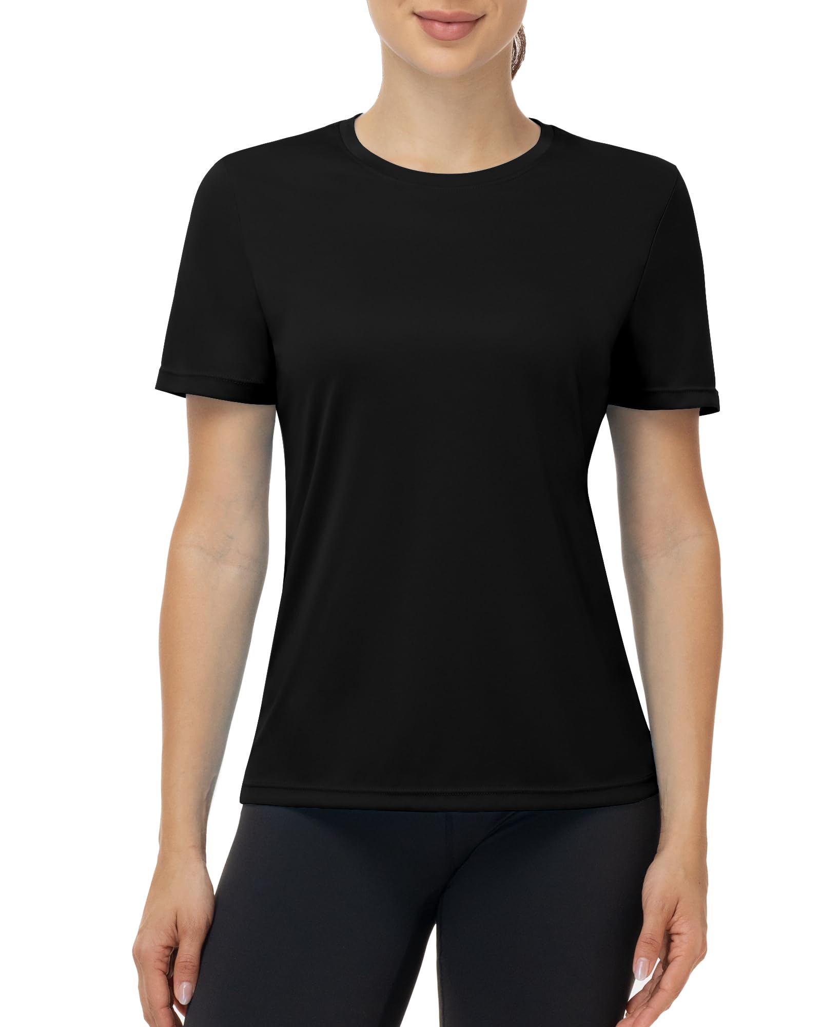 ELIRAVO UV Shirt Damen Kurzarm, UPF 50+ Sonnenschutz Funktionsshirt Atmungsaktiv Schnelltrocknend Schwimmshirt Sportshirt Leicht Weich Rashguard für Gym Fitness Yoga Laufen Outdoor