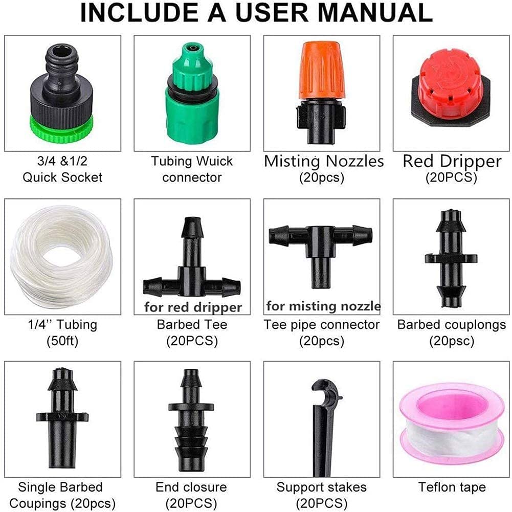 Gartenwassersprinkler Bewässerungssystem für Rasen Automatische Bewässerung Micro Sprinkler Strauch-Tropf-Kit Gartenbewässerung Modernes Bewässerungssystem Garten-Tropfbewässerung 15M Kit LSDRA