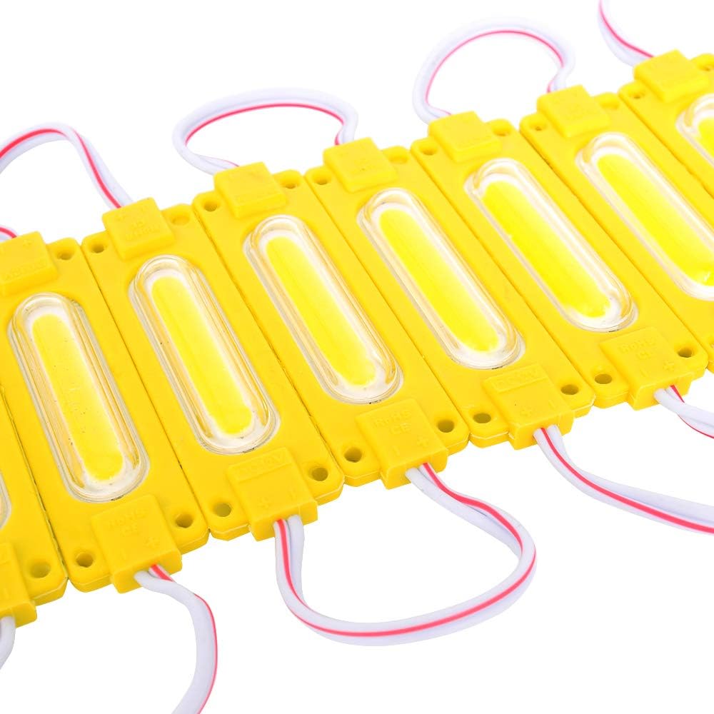 Super Big Clearance! GOODRUN 20Pcs - LED Module -12v Waterproof-Super Bright Luminous Word Light Billboard Light Box Signboard Light Truck Side Light Injection Module（Yellow)）