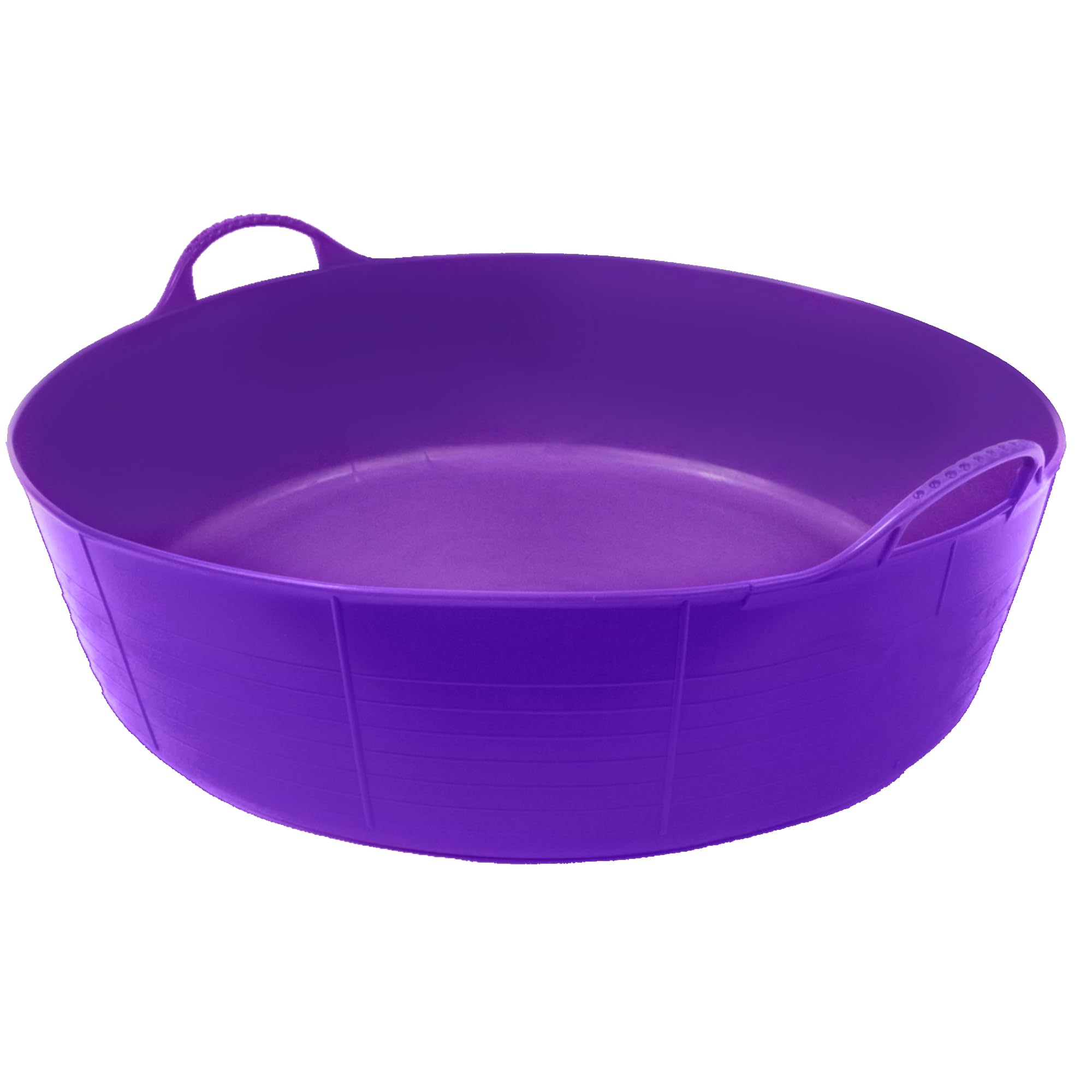 Large Shallow Flexible Tub 2-Handled Flexible Storage Feeding Bucket 35L For Home, Garden, Equestrian Stable and Workplace Flexible Bulk Container (Purple)
