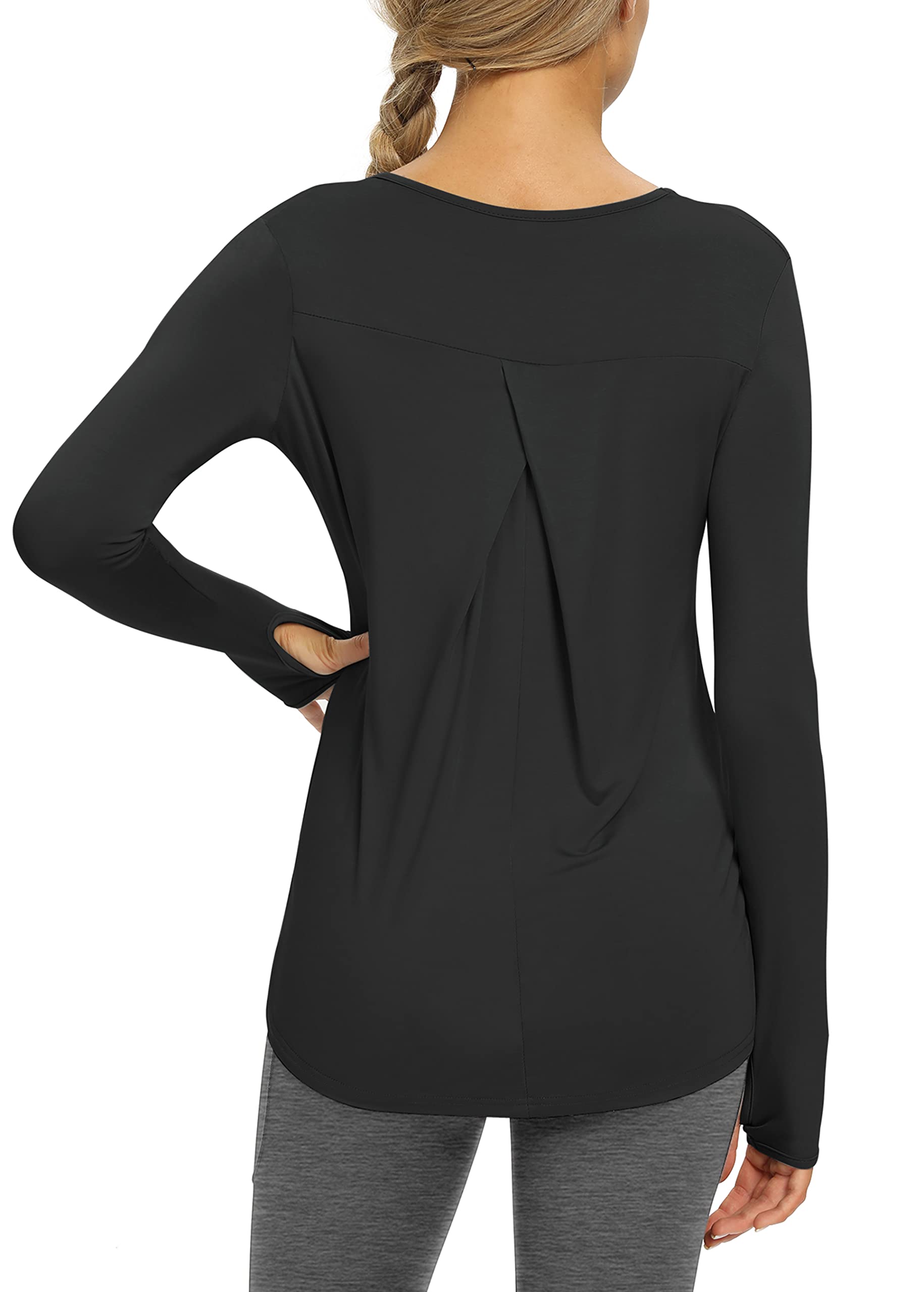 Bestisun Womens Long Sleeve Workout Tops Yoga Exercise Gym Clothes Athletic Sports Shirts