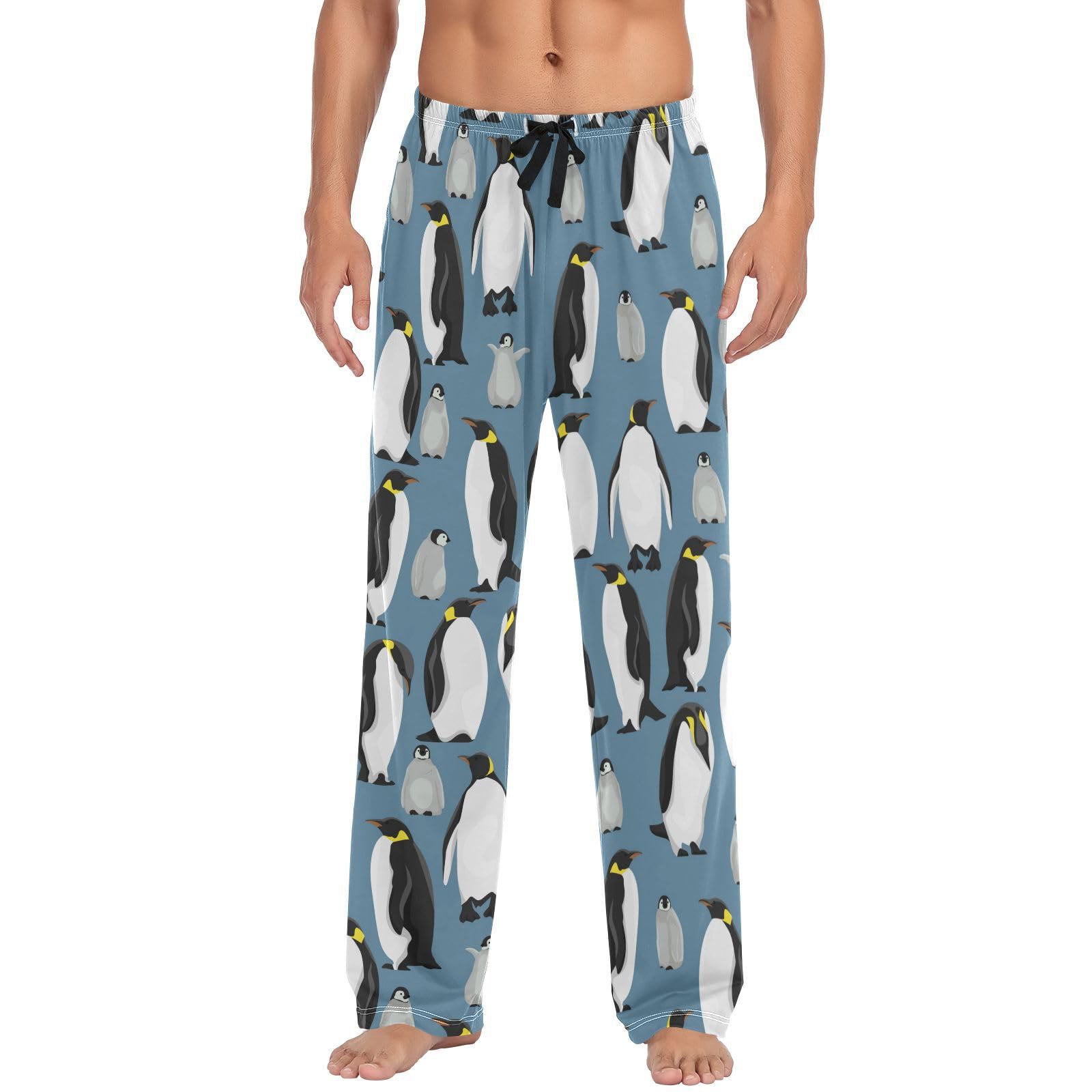 Oudrspo Men's Multicolor1 Penguins Pajama Pants Pajama Bottoms Lounge Sleepwear Pjs Casual Sleep Pants S