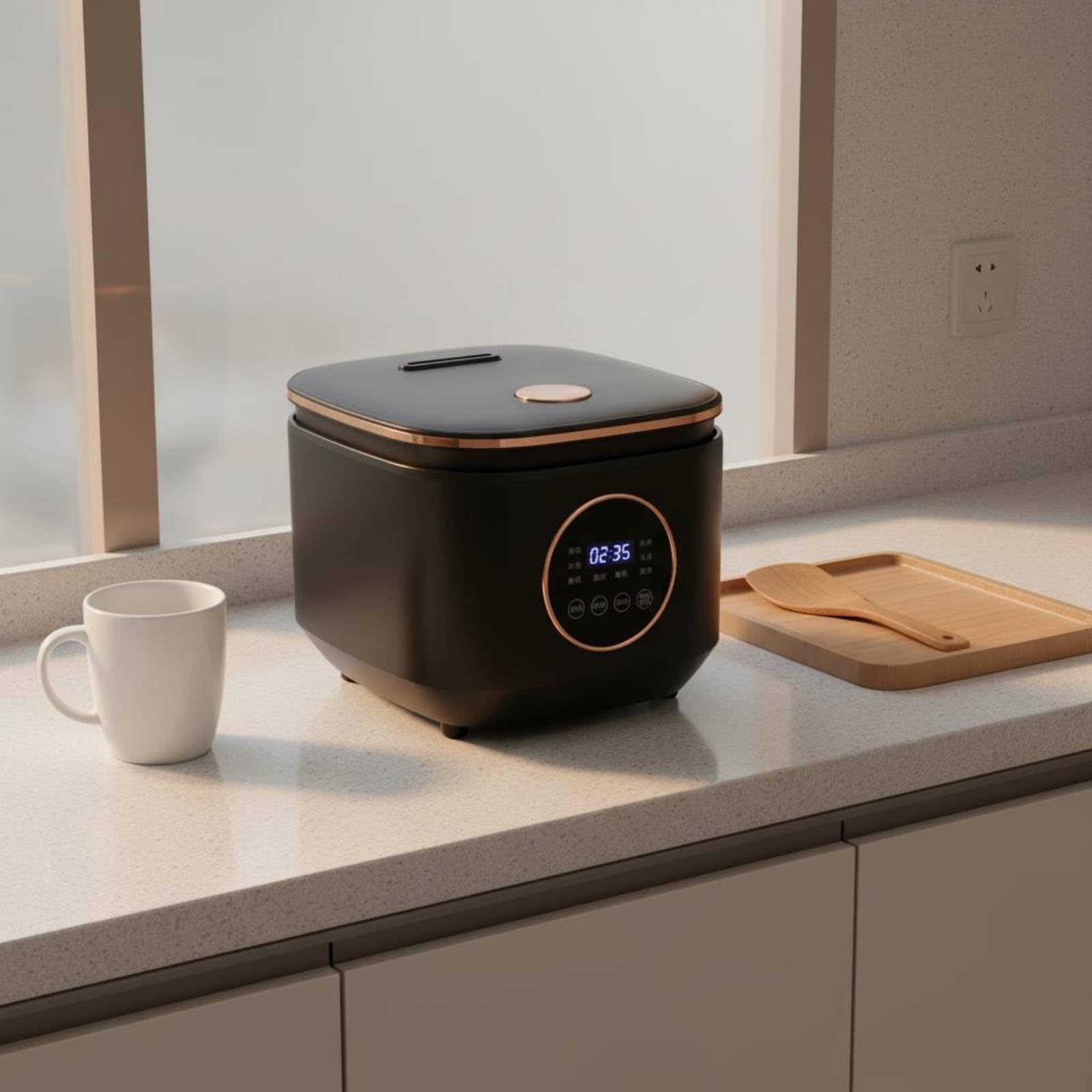 Colcolo Cuociriso Elettrico Mini Cuociriso Pentola Multifunzione Vaporiera Antiaderente Controllo Semplice Mantenimento Caldo Termica Adatto a Studenti Lavoratori Pranzi Veloci Casa, Bianco Riso