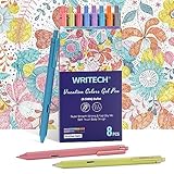 WRITECH Gel Pens Fine Point: Retractable Pen 8ct Vintage Ink Colors 0.5mm Multi Colored for Smooth Writing Journaling Assorted Coloring Note Taking No Bleed & Smear & Smudge (Vacation Set)