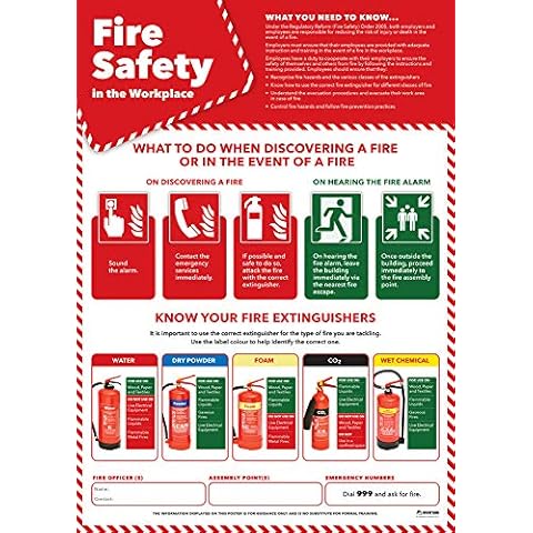Fire Safety in the Workplace | Health and Safety Posters | Laminated Gloss Paper 850mm x 594mm (A1) | Health and Safety Office and Commercial Wall Charts | Education Charts by Daydream Education Cover