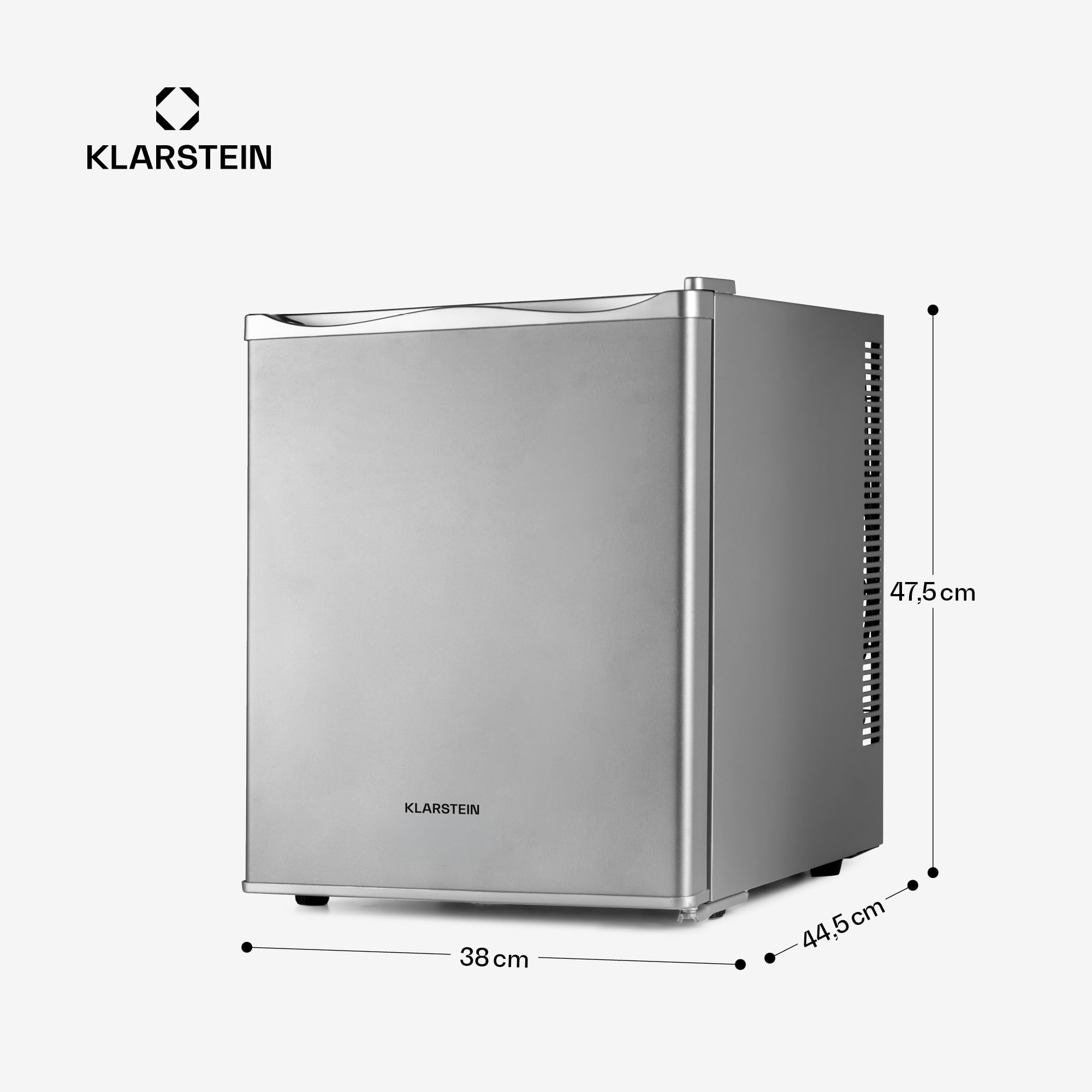 KLARSTEIN Mini Frigo da Camera, Frigo Portatile da Camera, Frigorifero Piccolo da Ufficio, Mini Frigo Bar da Camera con LED, Ripiani Rimovibili, Mini Frigo Portatile Campeggio e Skin Care 5-15°C, 30L