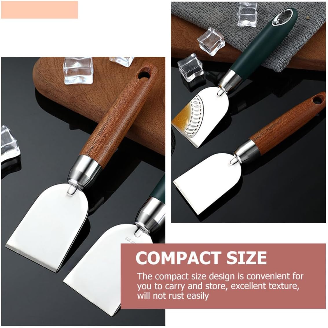 TEHAUX Stainless Steel Paint Scraper Floor Scraper Tool for Kitchen Stain and Wallpaper Removal for Wall and Stove Cleaning Multipurpose Putty Knife for Home Improvement