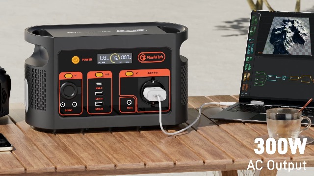 FF FlashFish P60 Generateur Electrique Portable 560W Surge 1100W,Station Electrique 520Wh,Haute Capacité Batterie Solaire 140400mAh, Alimentation de Secours pour Extérieur, Camping-cars,Domestique