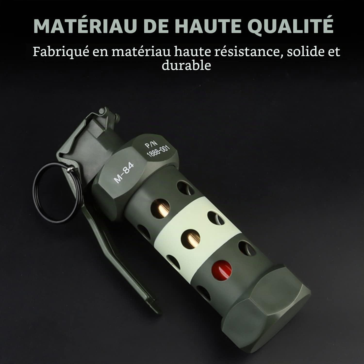 Grenade tactique militaire réaliste pour camping en plein air Airsoft Paintball Combat CS Battle Game Cosplay Entraînement sur le terrain (sans fonction)