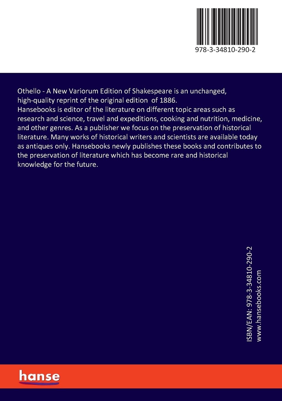 Othello: A New Variorum Edition of Shakespeare