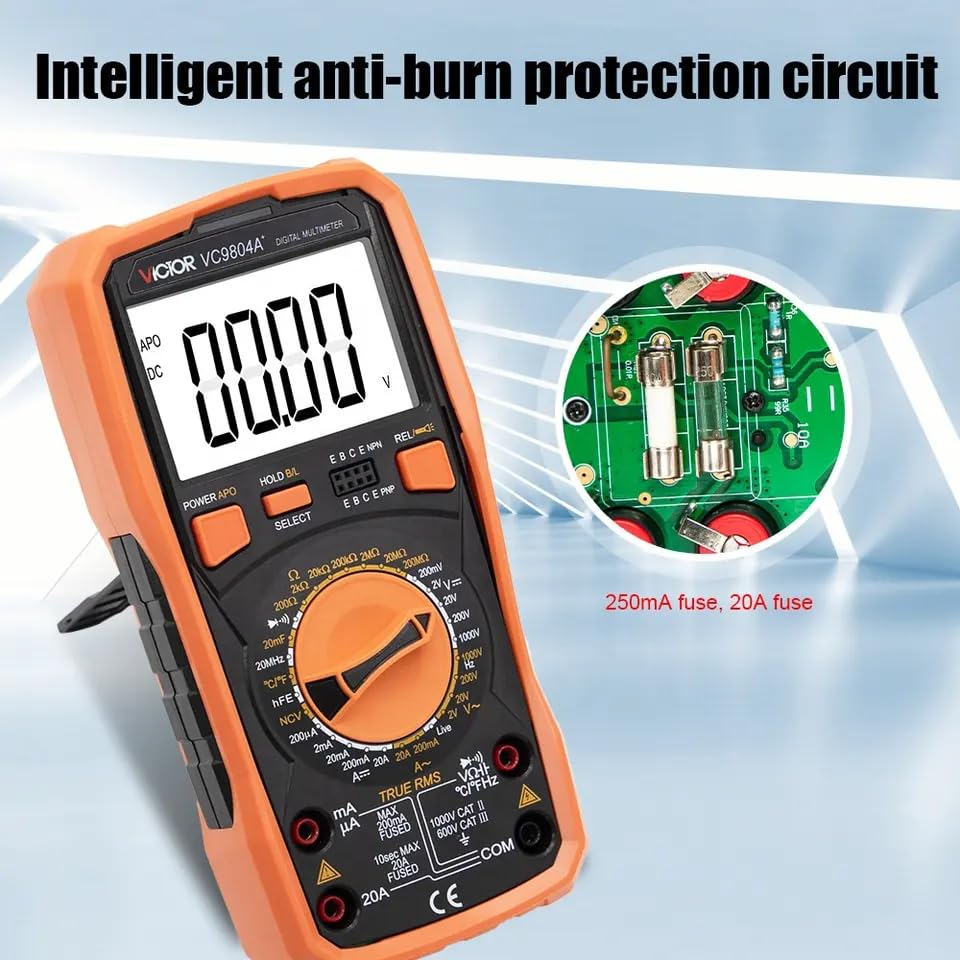Image of Victor /RuoShui VC9806+ 4 1 /2 19999 Counts Digital Multimeter DCV 0.05% Accuracy 2mF Capacitance Manual Range Multimeter Digital Tester(Victor VC9806+)