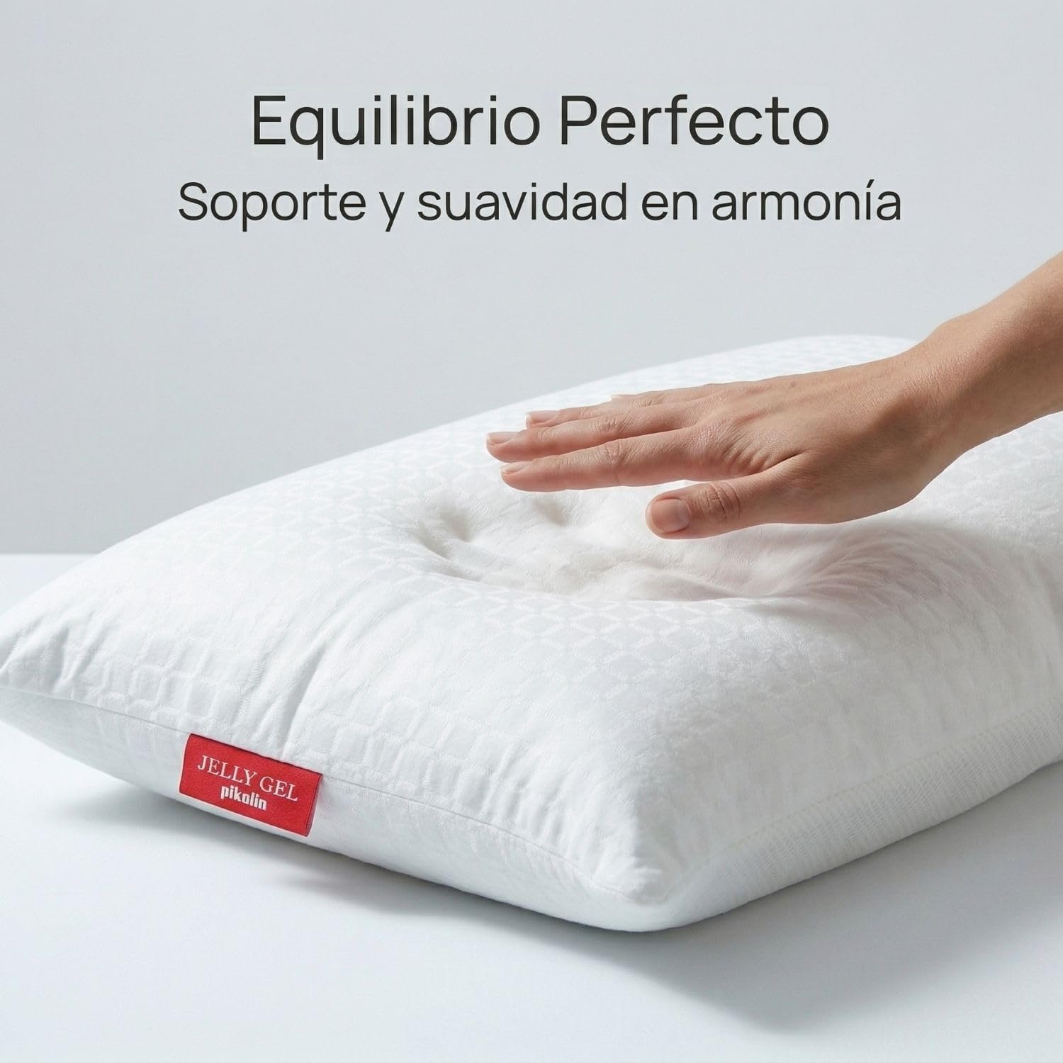 PIKOLIN - Almohada Viscoelástica 70 cm con Memory Gel Premium JellyGel - Efecto Fresco, Firmeza Media, Ergonómica Cervical, Transpirable e Hipoalergénica