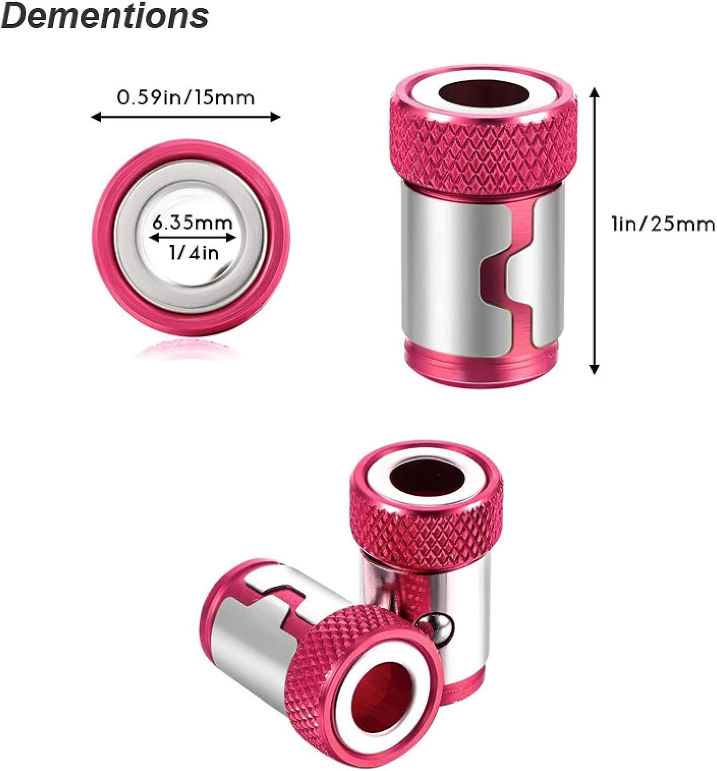 Magnetic Ring Cross Phillips Screwdriver Bit Holder 6.35mm 1/4 Universal Alloy Anti-corrosion Strong Magnetizer Power Hand Tool(Magnetic Ring YW 6pc)