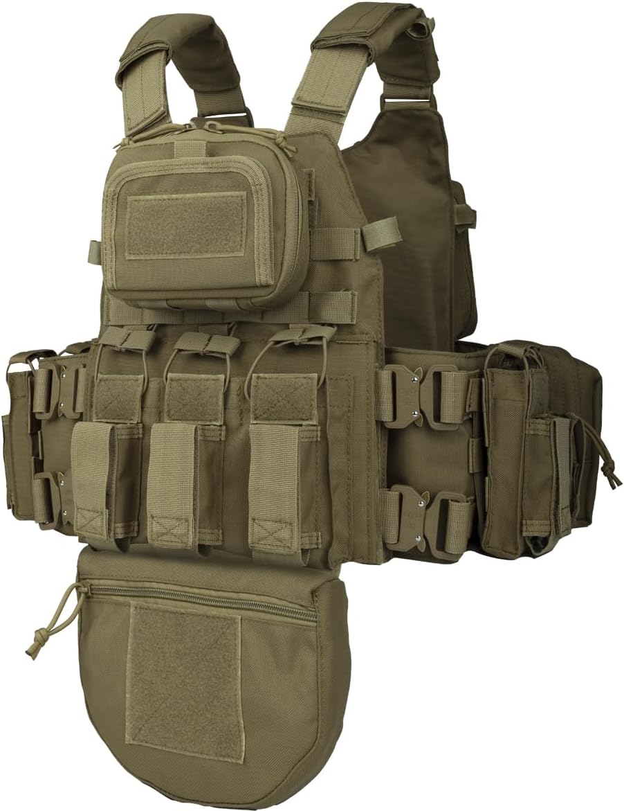 BOMTURN Great Tactical Outdoor Vest for Men Multifunctional Modular Molle Vest with Metal Buckles - Image 2