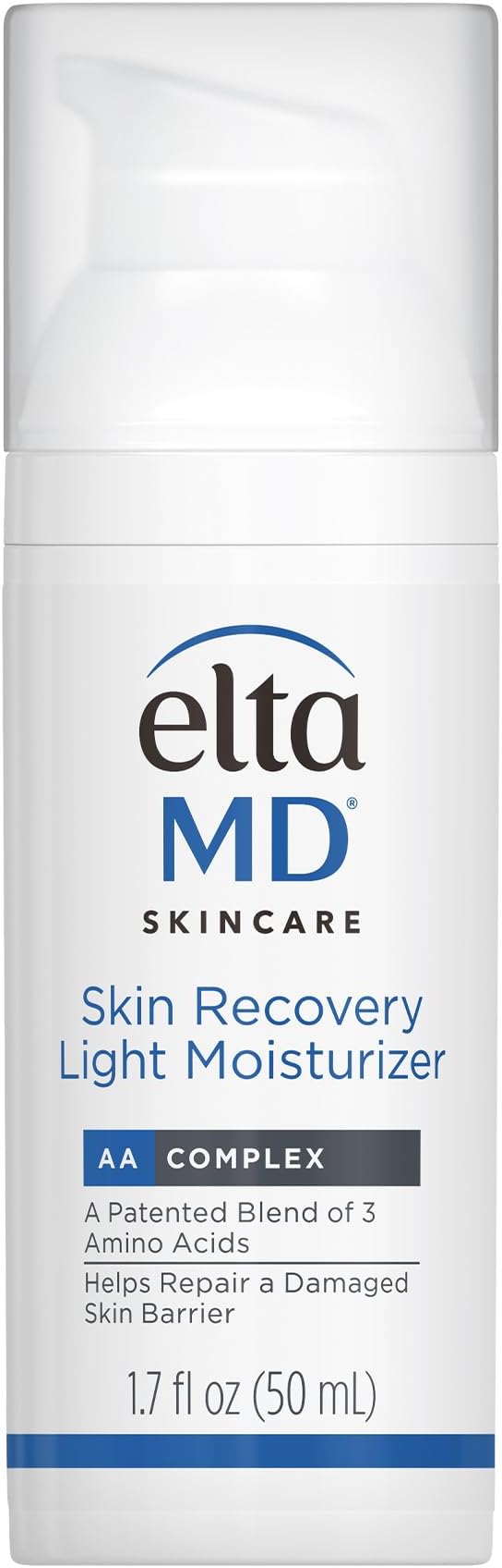 Skin Recovery Light Face Moisturizer for Dry Skin, Oil Free Hydrating Face Moisturizer for Sensitive and Acne Prone Skin, 1.7 oz Pump