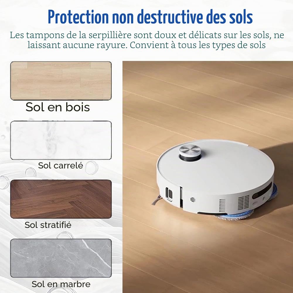 Serpillères pour Dreame Matrix10 Ultra / Matrix10 Pro Robot Aspirateur | Trois Types Différents d'Accessoires pour Tampons de Nettoyage, Multi-Serpillière, Pièces de Rechange Multifonctionnelles