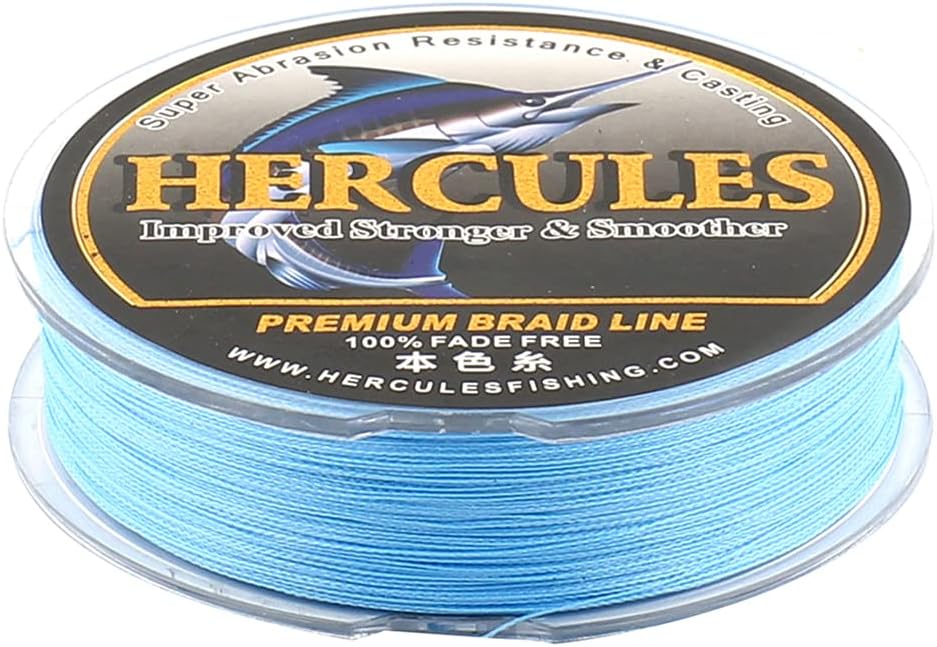 HERCULES Braided Fishing Line, Not Fade, 109-2187 Yards PE Lines, 4 Strands Multifilament Fish line, 6lb - 100lb Test for Saltwater and Freshwater, Abrasion Resistant