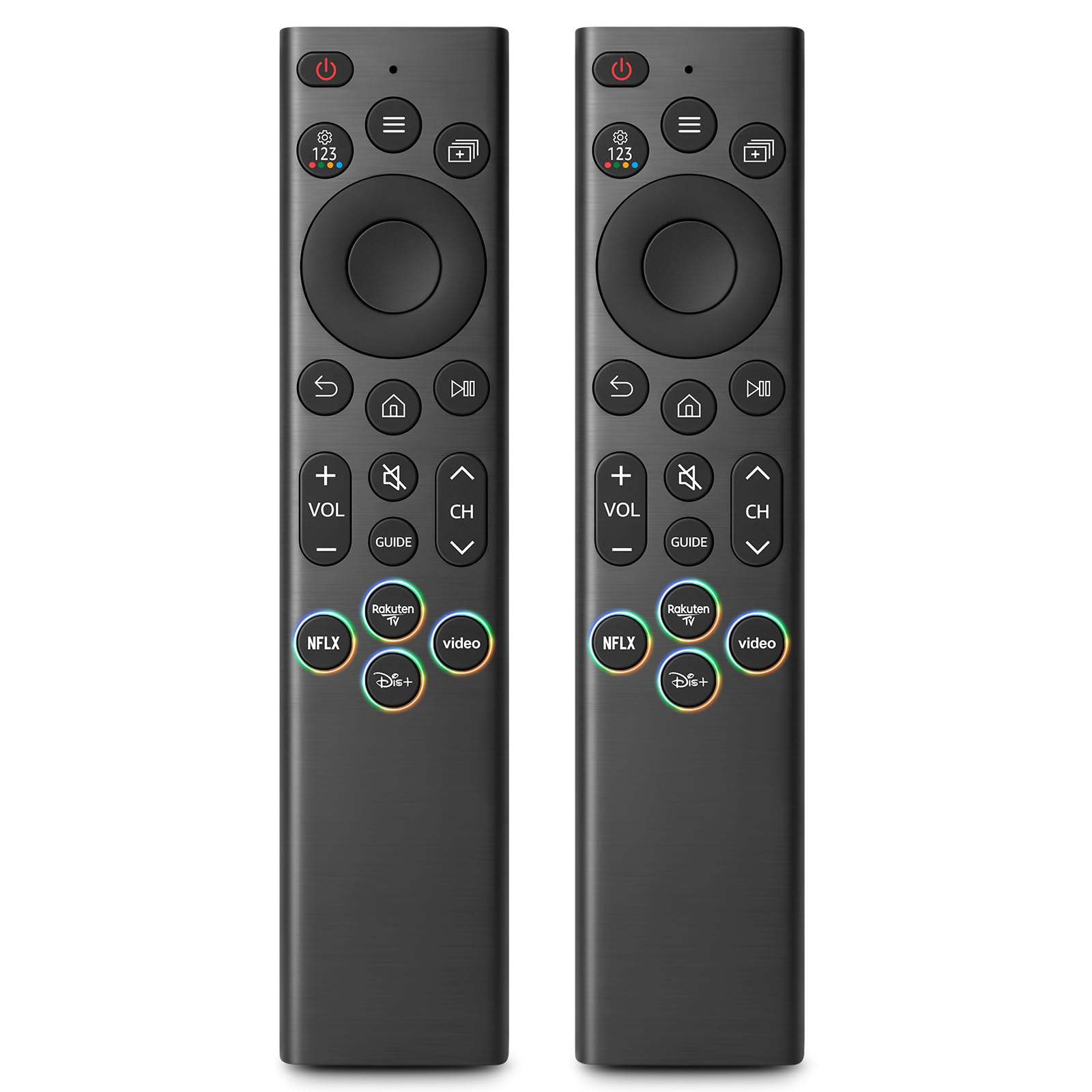 (Pack of 2) Universal Remote Controls for All Samsung TV LED QLED UHD SUHD HDR LCD Frame Curved Solar HDTV 4K 8K 3D Smart TVs, with Buttons for NeIflix, Rakuten TV