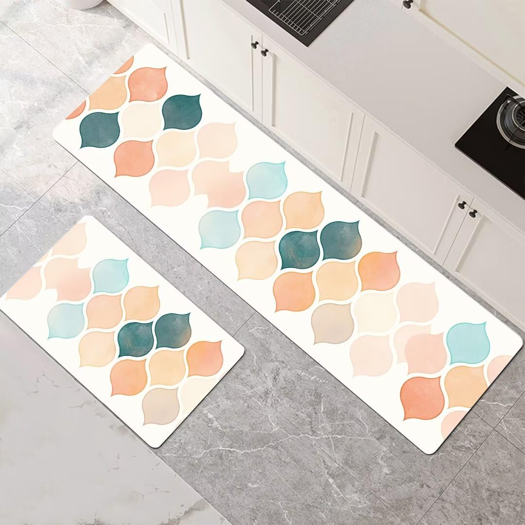 Alfombras de cocina súper absorbentes que evitan resbalones y protegen suelos, 2 piezas