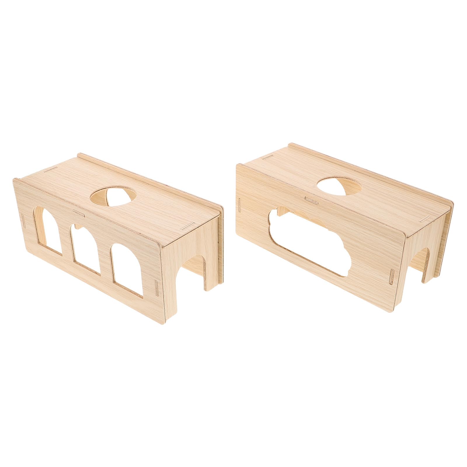 Holztunnel für Hamster und Kleintiere, 2 Stück, Holz