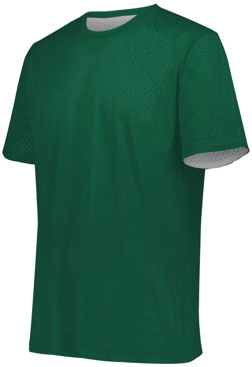 Augusta Sportswear Youth Short Sleeve Mesh Reversible Jersey Xs Dark Green/White
