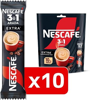 Nescafé 3 in 1 Extra Soluble Coffee Mix Pack of 10 (10 x 16.5 g)