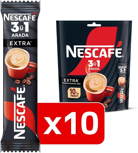 Nescafé 3 in 1 Extra Soluble Coffee Mix Pack of 10 (10 x 16.5 g)