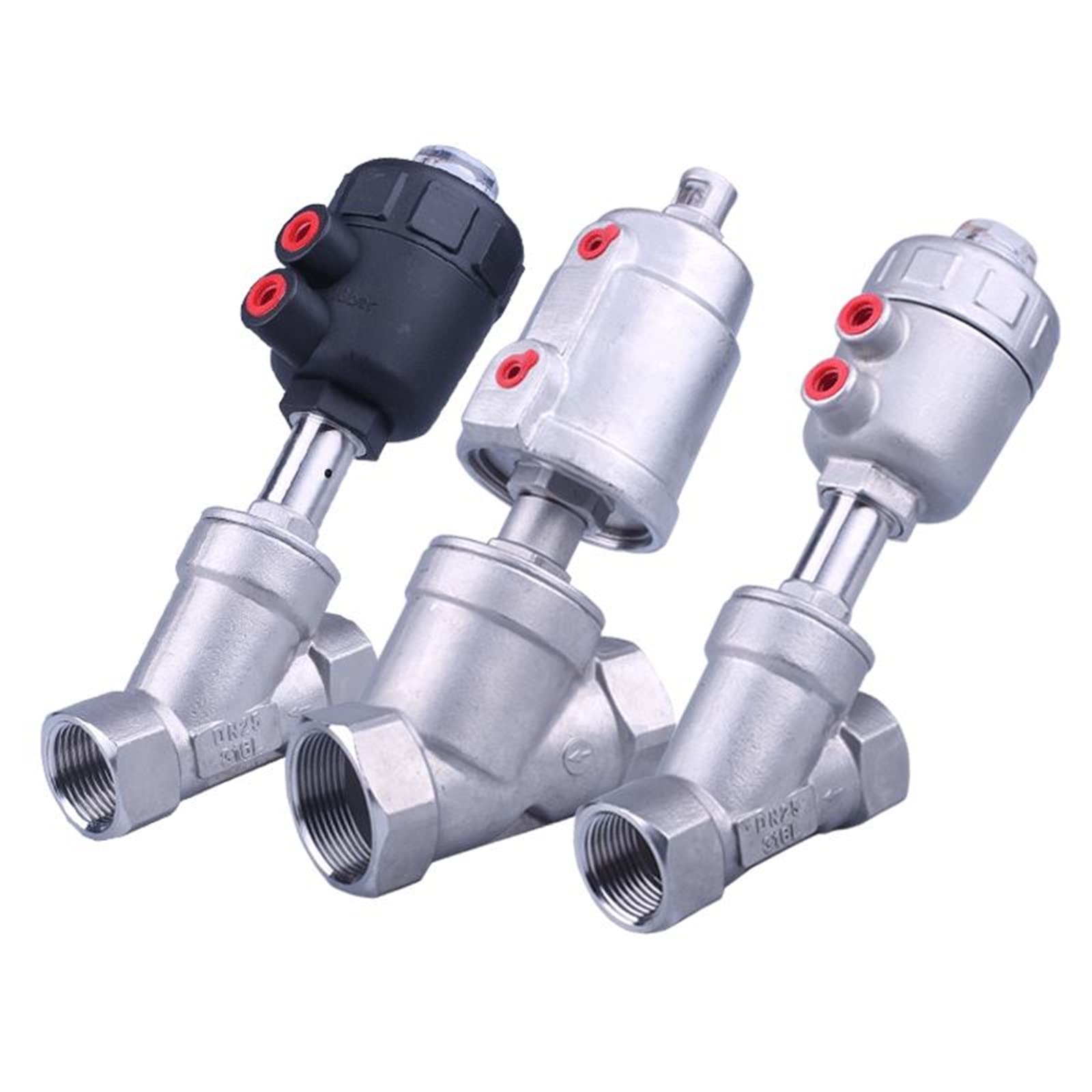 DN-Serie Hochtemperatur- und Korrosions-Dampf-Pneumatikventil Y-Typ-Eckventil mit Innengewinde.(DN20 Plastic Head)