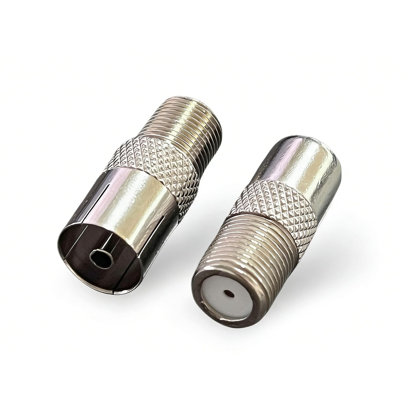 SEYUGOPTI 2 Stück Adapter F auf TV, F-Buchse zu TV-Buchse/Stecker Antennen Adapter für Antennenkabel Antenne, Satellit, Koaxialkabel, Niedrige Signalverluste