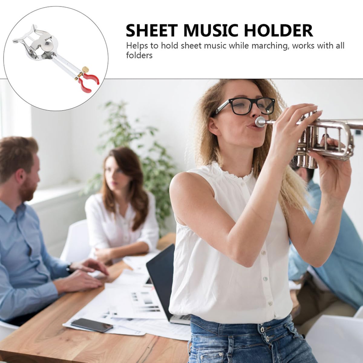 2 Pezzi Lira da Marcia per Clarinetto in Ferro Argento, Leggera e Facile da Trasportare, Morsetto per Spartiti, Accessorio Musicale per Concerti