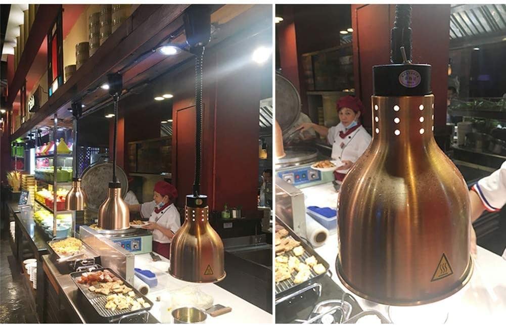Lámpara Calentadora de Alimentos para Buffet y Cocina, Calentador de Comida 250W, Lámpara Colgante para Buffet, Equipo de Calentamiento Profesional de Cocina, Ajustable de 60-180 cm